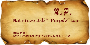 Matriszottó Perpétua névjegykártya